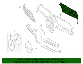 Решетка радиатора grill верхняя левая Mercedes W167 GLE 350 24-26