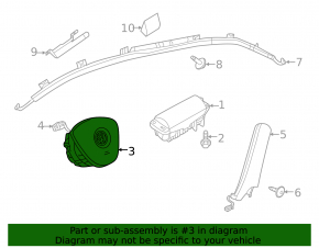 Подушка безопасности airbag в руль водительская VW Jetta 19-23 GLI