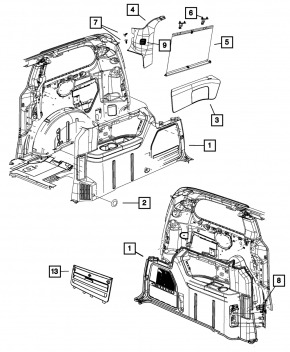 Обшивка арки левая Dodge Grand Caravan 11-20 сер