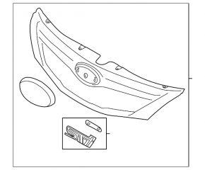 Решетка радиатора grill в сборе Subaru Impreza 08-08 черная, хром молдинг, с эмблемой