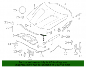 Уплотнитель капота левый передний BMW X3 F25 11-17