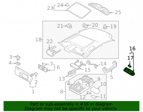Плафон освещения задний Audi Q3 8U 15-18 серый