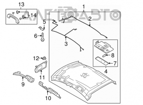 Обшивка потолка Mazda3 03-08 HB серая