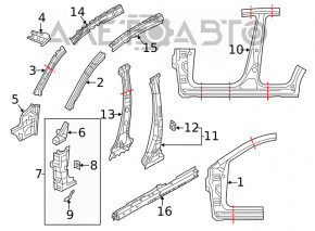 Стойка кузова центральная правая Mazda CX-5 17-25 на кузове, тычка