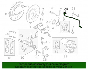Senzor ABS, spate dreapta, Land Rover Range Rover Velar 18-20, 325 mm