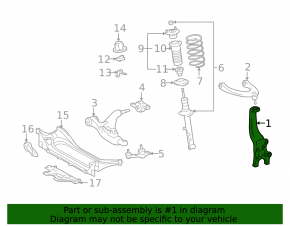 Цапфа передняя правая Lexus GS300 GS350 GS430 GS450h 06-11 rwd