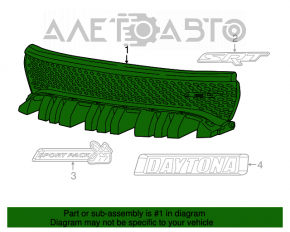 Решетка радиатора grill Dodge Charger 15-23 рест R/T, SRT