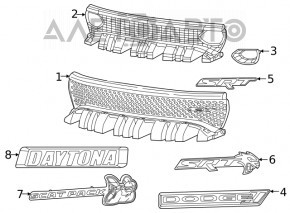 Решетка радиатора grill Dodge Charger 15-23 рест R/T, SRT