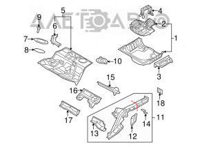 Jgheab portbagaj Audi A4 B8 08-16 pe caroserie