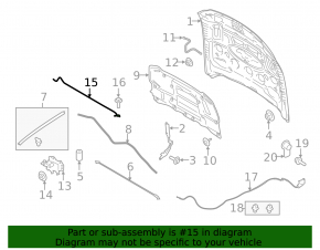 Опора упор капота Ford Mustang mk6 15-20
