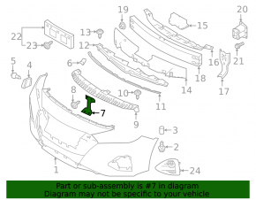 Кронштейн переднего бампера центральный Nissan Maxima A36 16-23