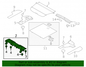 Кронштейн пола багажника Subaru Outback 20-23