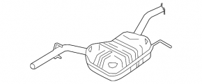 Глушитель задняя часть с бочкой VW CC 08-17