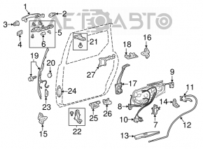 Замок двери задней левой задний Toyota Sienna 04-10