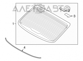 Стекло заднее Kia Forte 4d 14-16