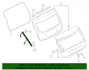 Амортизатор двери багажника правый Nissan Murano z52 15-21 электро