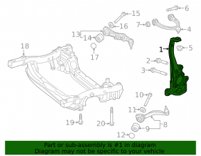 Цапфа передняя левая Mercedes C-class W205 300/350e 15-21 RWD