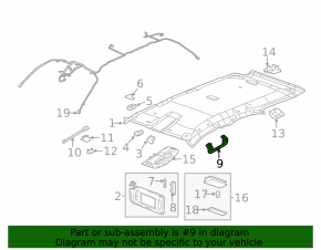 Ручка потолка задняя правая GMC Terrain 10-17
