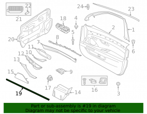 Уплотнитель стекла внутренний передний левый BMW 5 F10 11-16