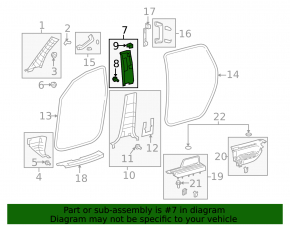 Накладка центральной стойки верхняя ремень правая Toyota Sequoia 08-16 беж