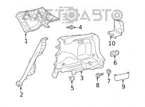 Обшивка арки левая Toyota Rav4 19-24 черная