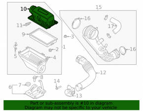 Верхняя крышка корпуса воздушного фильтра Ford Explorer 20-25 2.3T