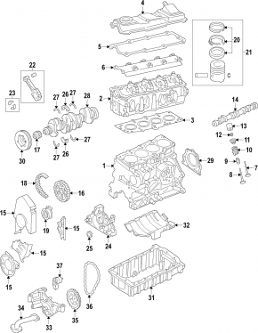 Поршень VW Jetta 11-15 USA 2.0