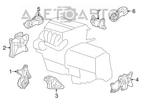 Подушка двигателя левая Honda CRV 12-15 с кронштейном
