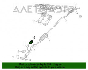Крепление приемной трубы заднее Jeep Compass 17-21 2.4