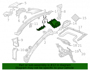 Воздухоприемник печки Mercedes W167 GLE 350 450 20-26 задняя часть