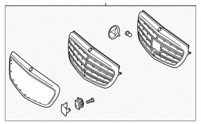 Решетка радиатора в сборе grill Mercedes W213 E 300/350/400/450 17-20 без радара под камеру, Luxury