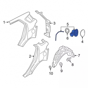 Лючок бензобака с корпусом Ford Ecosport 18-22