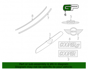 Молдинг двери багажника Mini Cooper F56 3d 14-24 хром