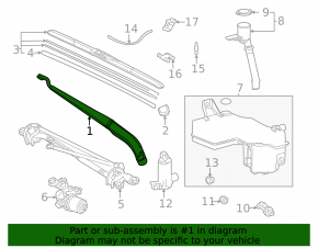 Поводок дворника левый Toyota Sienna 21-26