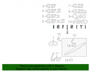 Эмблема надпись Infiniti крышки багажника Infiniti G25 G35 G37 4d 06-13