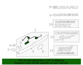 Кнопка открытия двери багажника Subaru Impreza WRX GH 08-14 5d