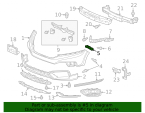 Крепление переднего бампера левое Honda Crosstour 13-15
