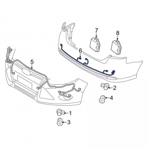 Проводка заднего бампера Ford C-max MK2 13-18 под парктроники, без keyless