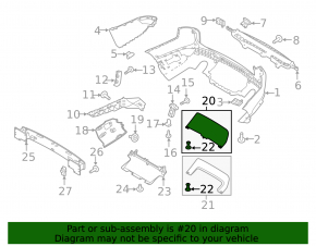Губа заднего бампера Land Rover Range Rover Sport 14-17 черный глянец