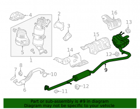 Глушитель задняя часть с бочкой Honda Civic X FC 16-19 2.0