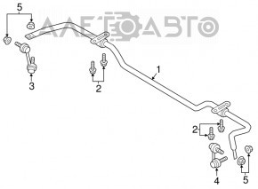 Bară stabilizatoare spate pentru Volvo XC90 16-26 T5, T6, B5, B6 AWD cu amortizoare electrice, ruginită