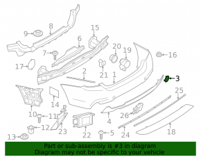 Заглушка буксировочного крюка заднего бампера BMW 4 F32/33/36 14-20 M Pack