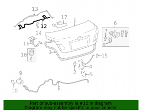Торсион петли крышки багажника правый Toyota Camry v40