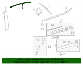 Молдинг двери верхний задний правый Lexus RX350 RX350h RX450h+ RX500h 23-26 хром