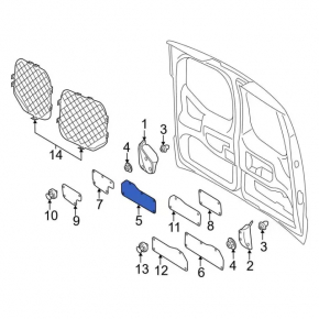 Обшивка двери багажника правая Ford Transit Connect MK2 13-23 25грузовой, царапины
