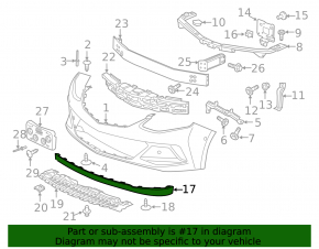 Extensie bară față Chevrolet Volt 16-19, 3 bucăți, zgâriată