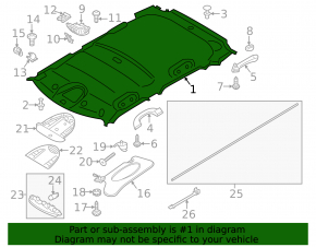 Обшивка потолка Mini Cooper Countryman R60 10-16 без люка сер