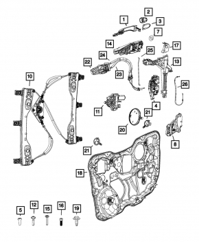 Панель двери внутренняя передняя левая Jeep Cherokee KL 14-23
