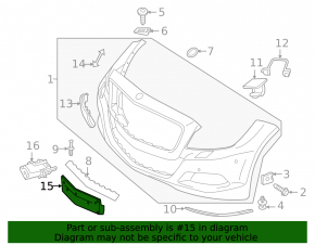 Площадка под номер переднего бампера Mercedes CLS-class C218 12-14 AMG pkg