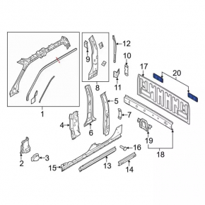 Placa de ventilație stânga Ford Explorer 20- ruptă